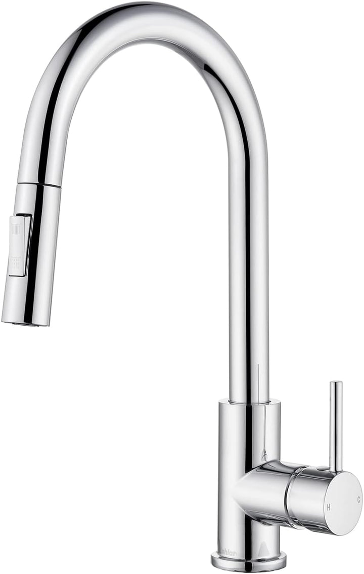 Tohlar Wasserhahn Küche Chrom, 360° Schwenkbar Küchenarmatur mit Ausziehbare Brause, Hochdruck Misch