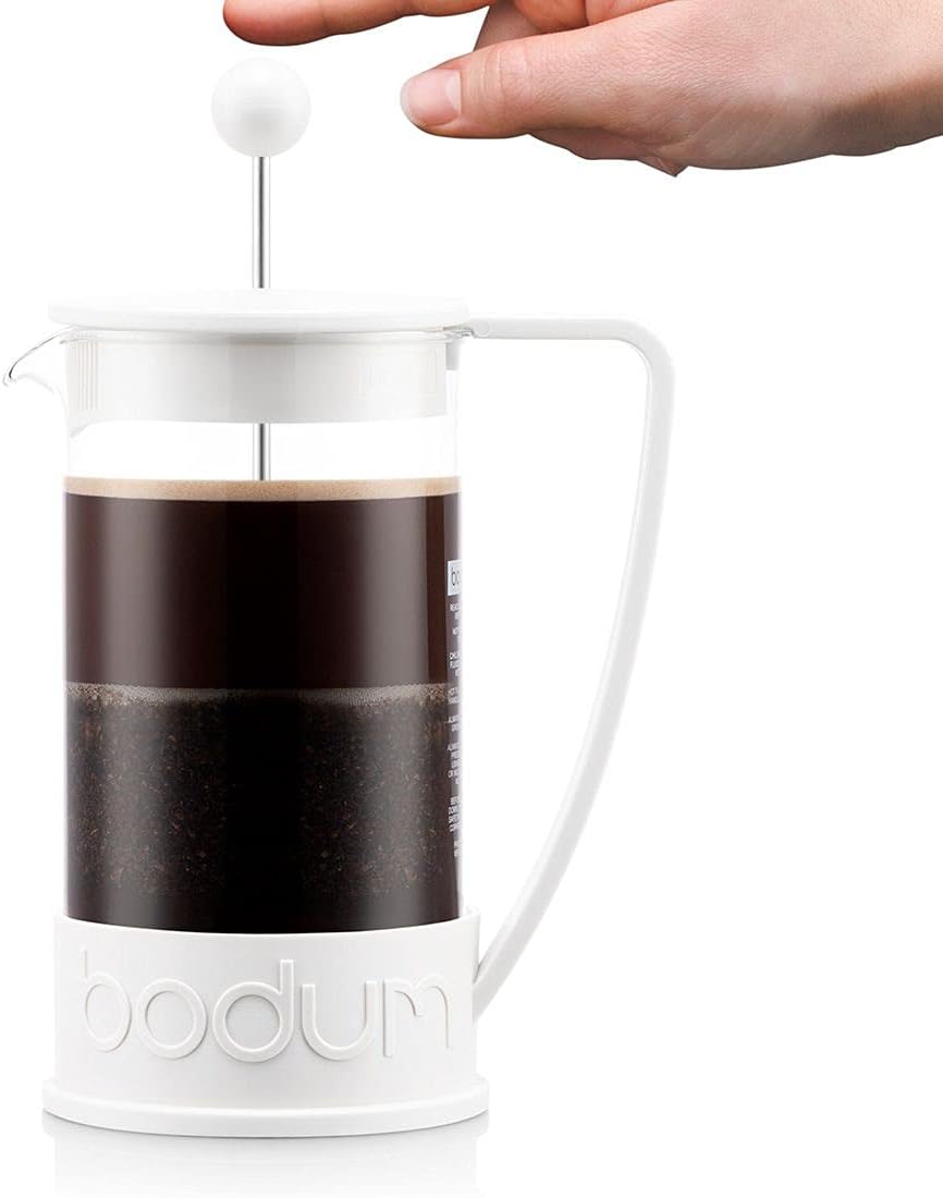 Bodum BRAZIL Kaffeebereiter (French Press System, Permanent Edelstahl-Filter, 1,0 liters) cremefarbe