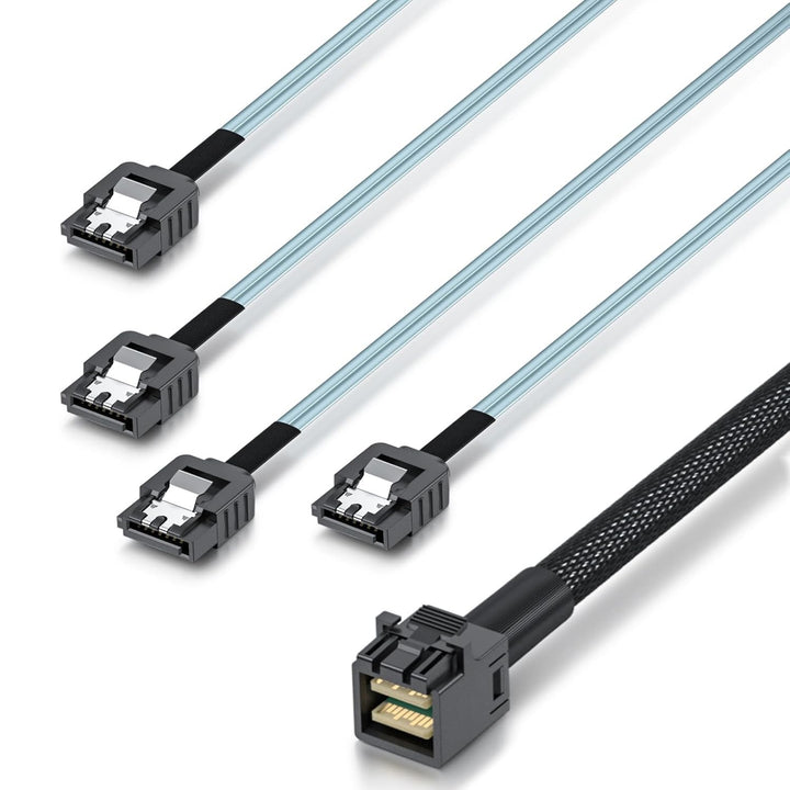 10Gtek SFF-8643(Host) zu 4x Sata(Target) 0.5-Meter(1.65-ft), 6G Internal Mini SAS HD to SATA 7pin Ha