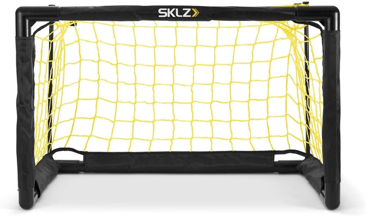 SKLZ Pro Mini-Tor, inklusive 12,7 cm weichem Ball, einfach zu montierender Rahmen, Weiss/Gelb