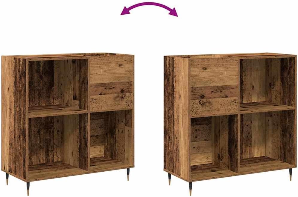 vidaXL Schallplattenschrank Altholz 85 x 38 x 89 cm Holzwerkstoff | Schlankes Design ergänzt jeden W