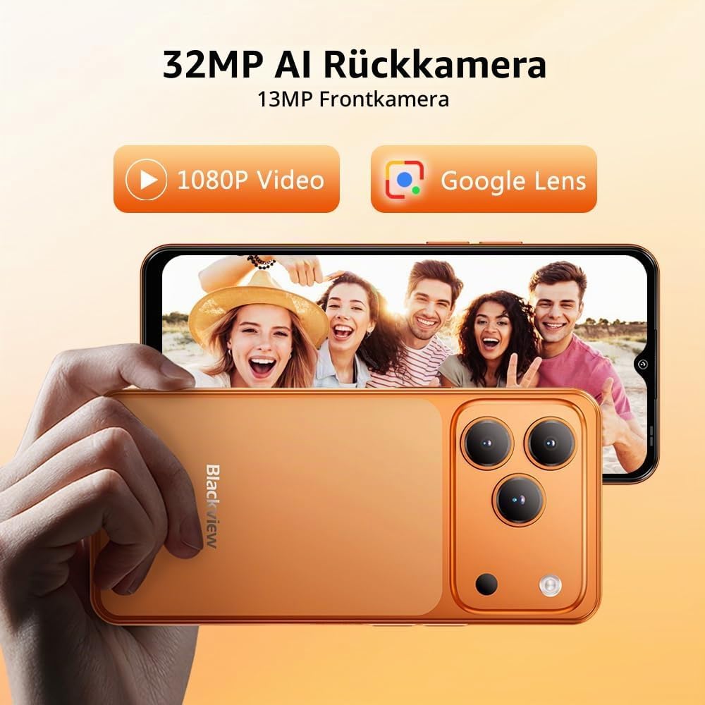 Blackview Wave 7C Handy Ohne Vertrag, Android 16 Smartphone, 16GB+64GB/1TB TF, 6.56" Gemini AI Smart