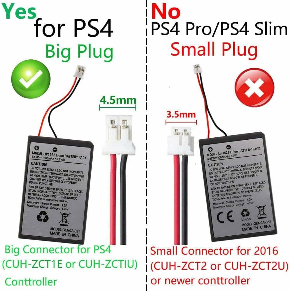 Ersatz Akku Kompatibel mit LIP1522 4 Controller Series 3.65V,1000mAh/3.7Wh