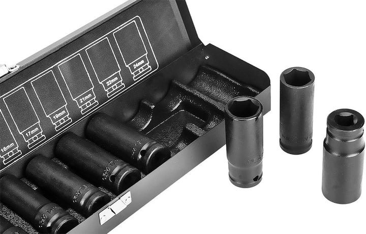 Set Lange Steckschlüsseleinsätze 1/2 – 10/24 mm – 11PZ – Auswirkungen Werkzeug Luft NEO