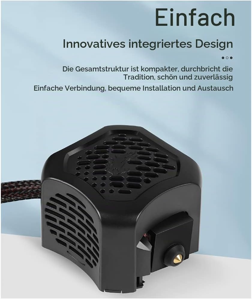 Creality Ender 3 V2 Full Hotend Kit 3D Drucker Zubehör, Zusammengebautes Düsen Kit mit Dual Lüftern