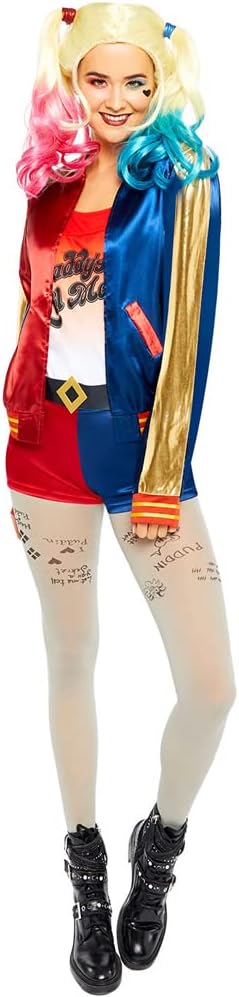 (PKT) (9906157) Ladies Suicide Squad Warner Bros Harley Quinn Fancy Dress Costume (Large), L