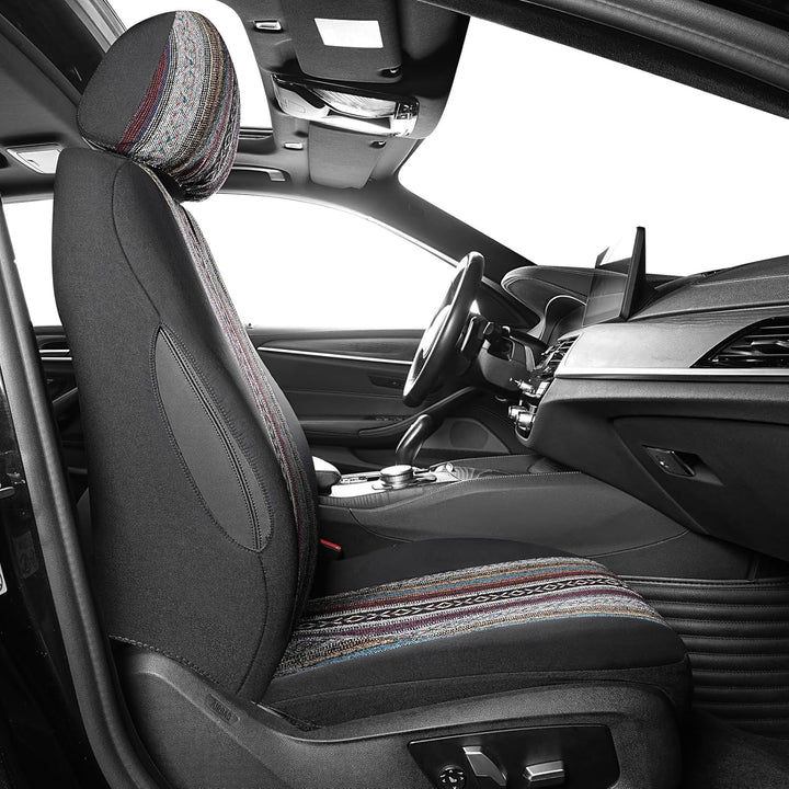 SOBONITO Auto-Sitzbezüge Vordersitze,Baja-Stil,Auto-Sitzschoner,Auto-Schonbezüge,Schweres Deckentuch