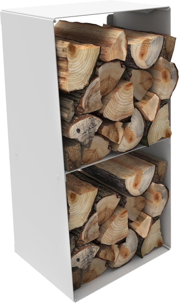 tuning-art KR010 Kaminholzregal Brennholzregal Kaminholzständer Innen Aussen Wandmontage Pulverbesch