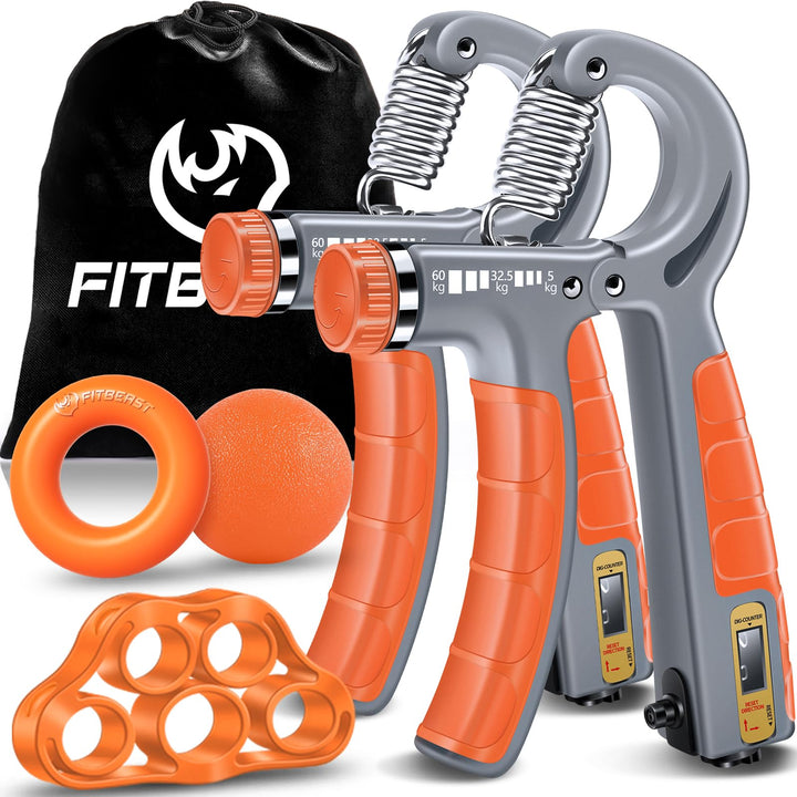 FitBeast Handtrainer Trainingsset (5-teilig), 2 Unterarmgriff Einstellbare Widerstand Handgreifer, F