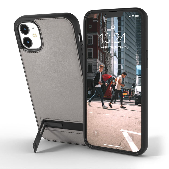 Snakehive Metro Lederhülle kompatibel mit Apple iPhone 12 || Echtleder Handyhülle mit Standfunktion