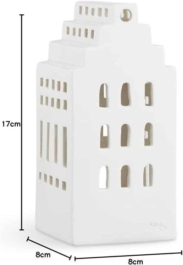 Kähler Lichthaus Manor Urbania Sammlerobjekt dänisches Design, Weiss 17 x 8 cm Weiss, 17 x 8 cm Weis