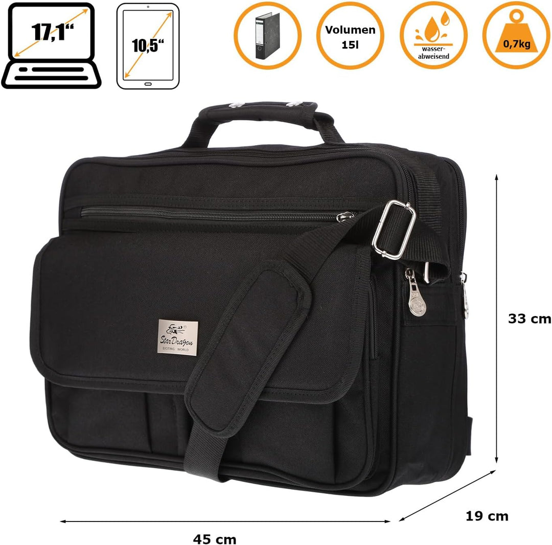 Christian Wippermann Arbeitstasche Herren Nylon - Grosse Umhängetasche M-L-XL Laptoptasche - Wasser-