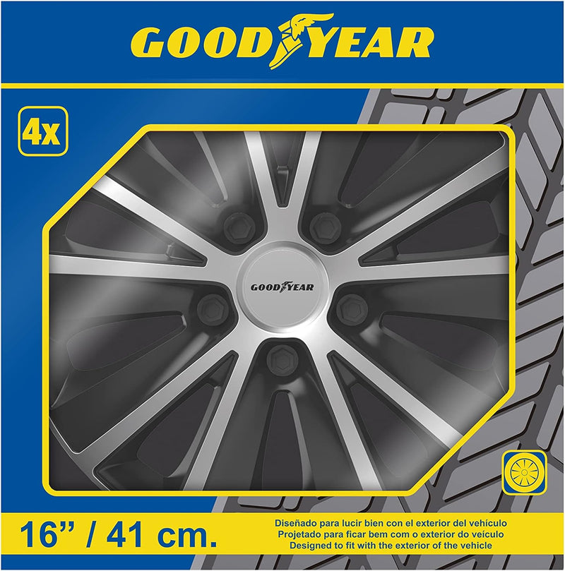 GOODYEAR GOD9055 Zweifarbig Auto Radkappen Monaco 16", Schwarzes/Silber MONACO 16" SCHWARZ/SILBER, M