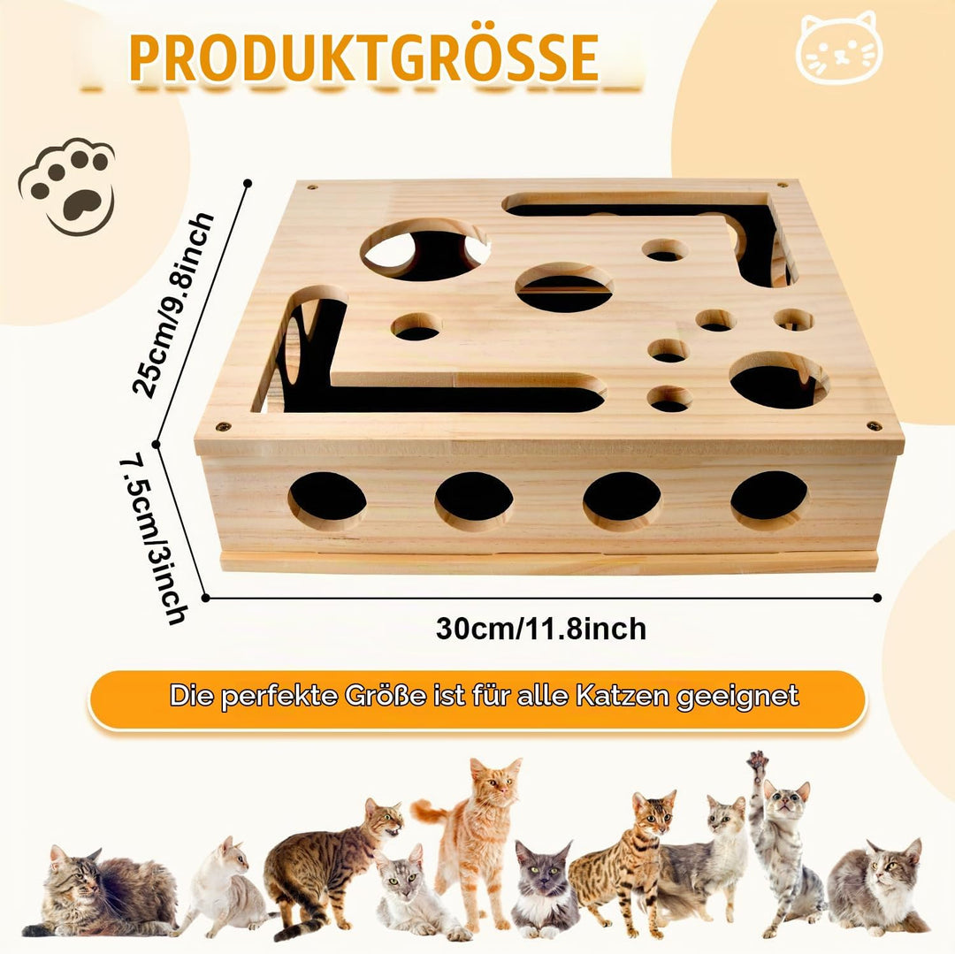 Katzenkratzpuzzle Anreicherungsbox, Katzen Kratzbrett, AnreicherungsBox Katzen Nagelfeilen Holz mit