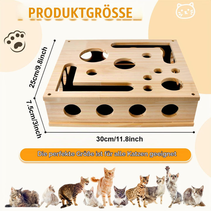 Katzenkratzpuzzle Anreicherungsbox, Katzen Kratzbrett, AnreicherungsBox Katzen Nagelfeilen Holz mit