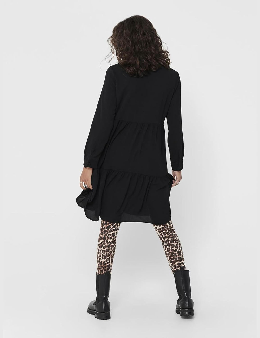 JdY Damen Jdypiper L/S Shirt Dress WVN Noos Kleid 34 Schwarz, 34 Schwarz