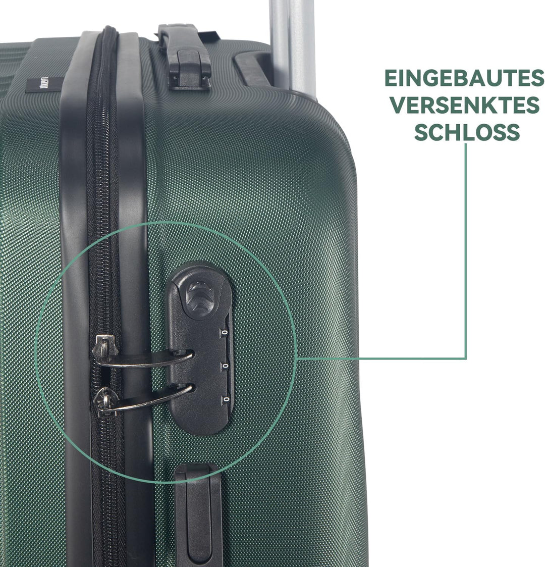 Hartschalenkoffer Set 3 Teilig, Kratzresistente Premium Hartschale, 55 64 74 cm, 360-Grad-Doppelroll