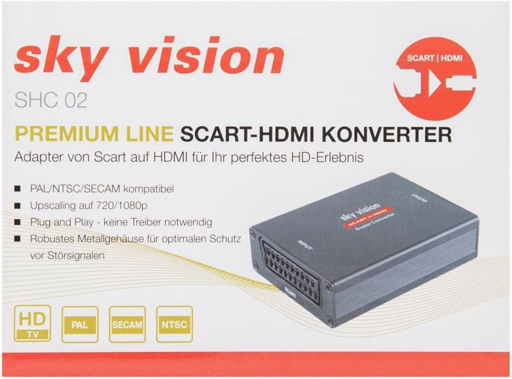 Sky Vision auf HDMI Konverter, Premium LINE zu HDMI Adapter, PAL und NTSC Unterstützung, 720P / 1080