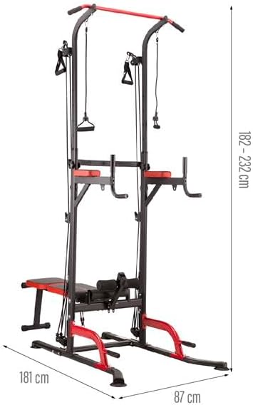 HMS Power Tower Pull Up Station with Multiple Accessories