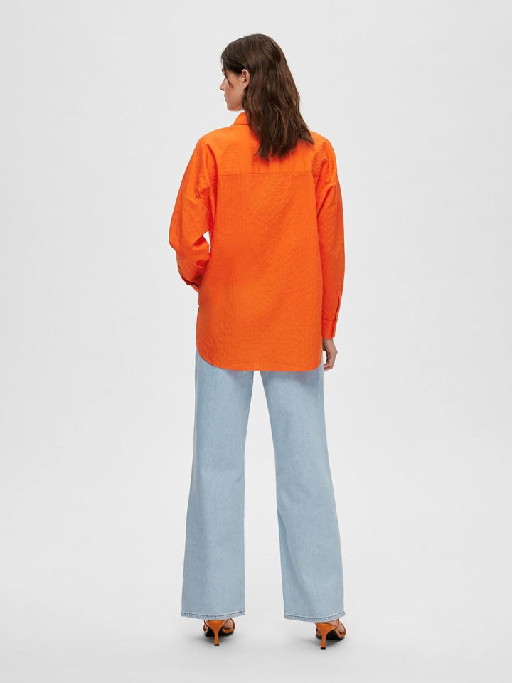 SELECTED FEMME Damen Slflina-sanni Ls Shirt Noos Bluse 36 Orangeade, 36 Orangeade