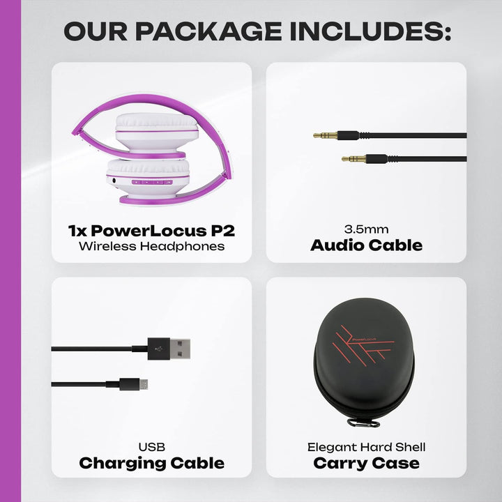 PowerLocus Bluetooth Over-Ear Kopfhörer, Kabellos Stereo Faltbare Kopfhörer Kabellose und Kabel-Kopf