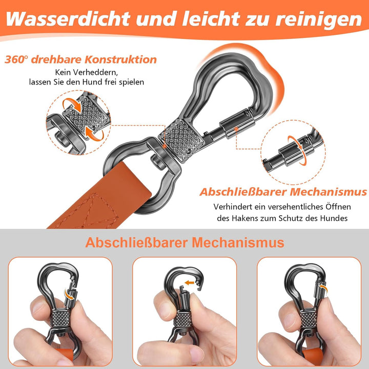 X XBEN Wasserdicht Schleppleine für Hunde,3M 5M 10M 15M 20M 30M Gummierte Schleppleine mit Abschlies