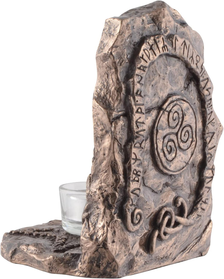 Wikinger Kompass Vegvisir als Teelicht - bronziert by Veronese