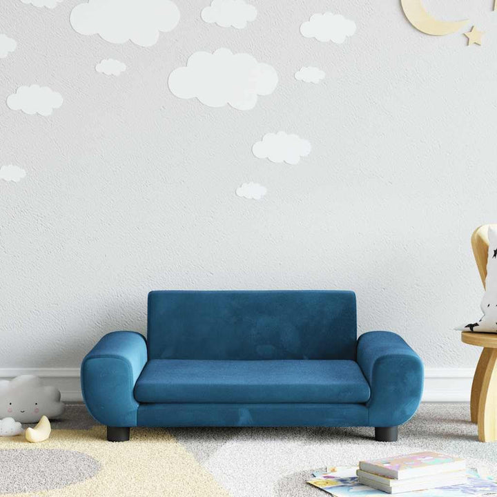 vidaXL Kindersofa Blau 70x45x33 cm Samt 70 x 45 x 33 cm Blau, 70 x 45 x 33 cm Blau