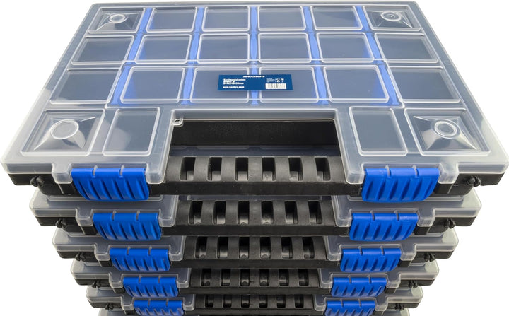 HASKYY Sortimentskoffer Sortimentskiste Sortimentsbox 10x Organizer XL - unterteilt und stapelbar -