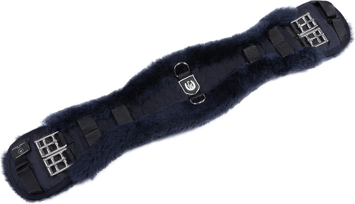 CHRIST Lammfell Sattelgurt/Konturgurt Dressur, anthrazit 60 cm anthrazit-schwarz, 60 cm anthrazit-sc