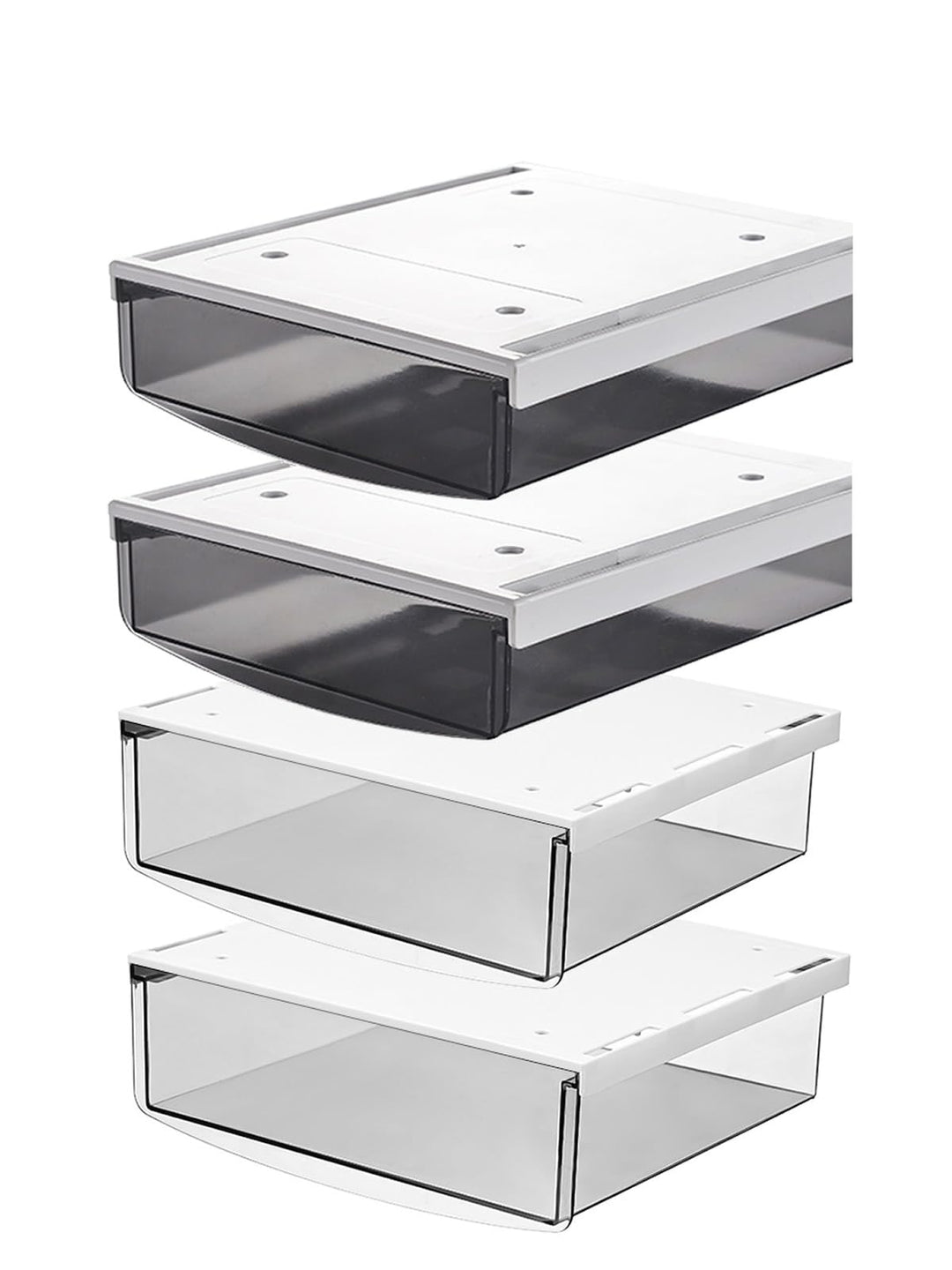 TUKA 4X 1,7L Unterschreibtisch-Schubladen 21x18x5,4cm, Selbstklebende Schubladen, Versteckte Unterba