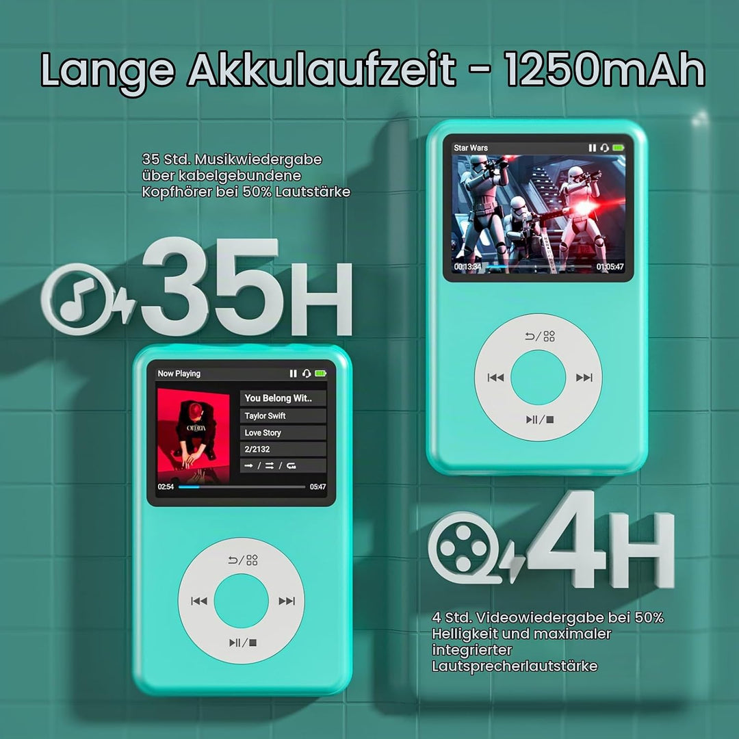 Innioasis Y1 64GB MP3 Player - Zeitlose Klasse: Touch Wheel-Steuerung, Bluetooth, Video-Player, Hörb
