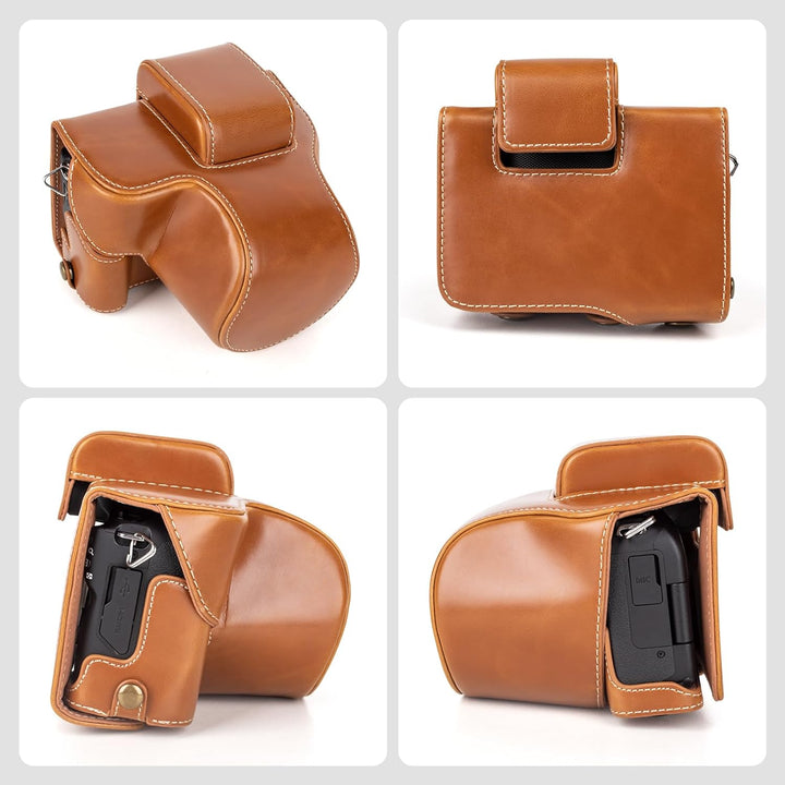 MUZIRI KINOKOO EOS R50 Kameratasche, Retro-PU-Leder Schutzhülle für Canon EOS 50 DSLR Kamera – EOS R