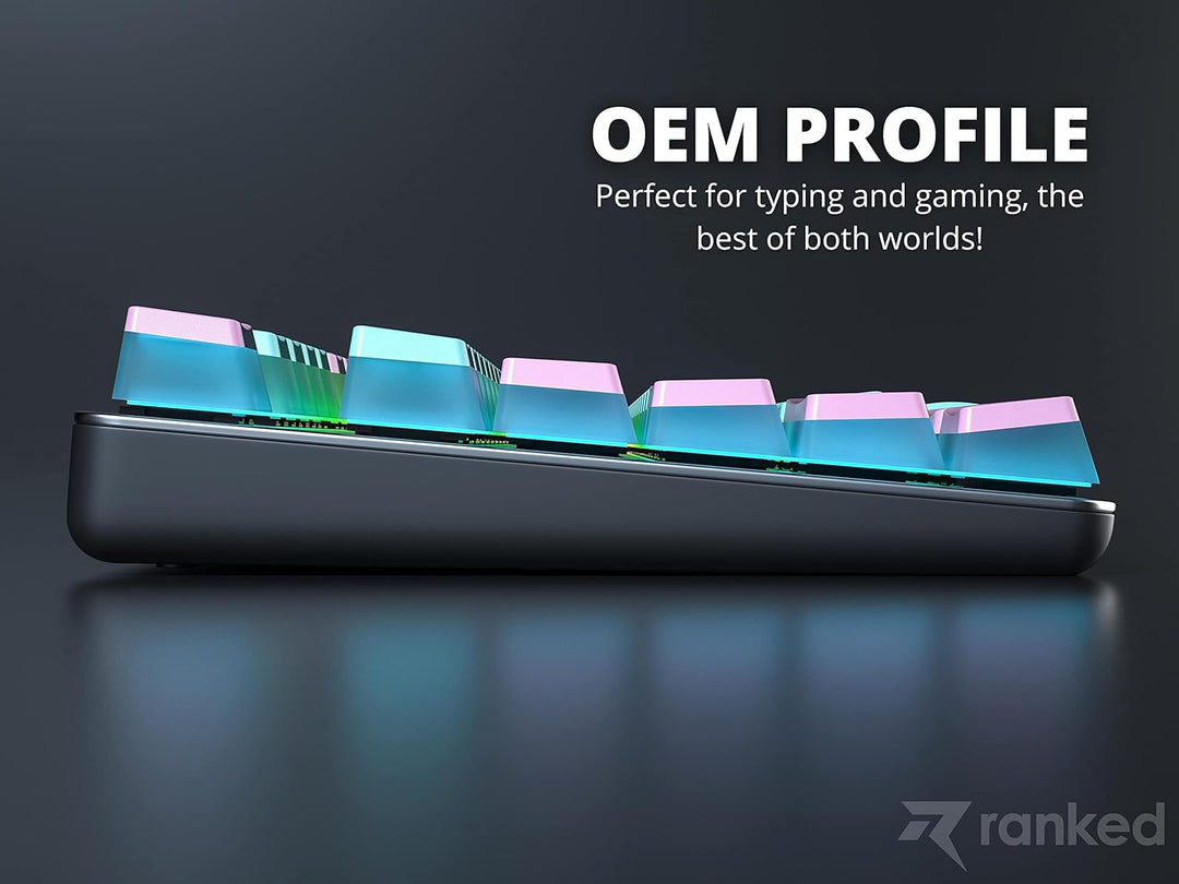 Ranked Pudding PBT-Tastenkappen | 112 Double Shot Transluzent ANSI US- und ISO-Layout | OEM-Profil f