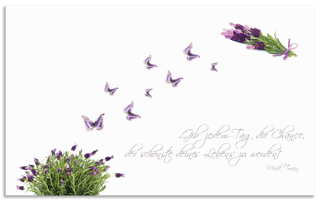 ARTland Spritzschutz Küche aus Alu für Herd Spüle 90x55 cm (BxH) Küchenrückwand mit Motiv Spruch Sch