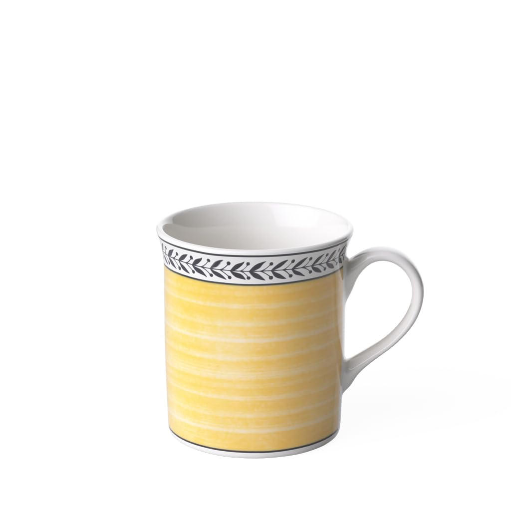 Villeroy und Boch Audun Fleur Kaffeebecher, 300 ml, Höhe: 9,1 cm, Premium Porzellan, Weiss/Bunt, Aud