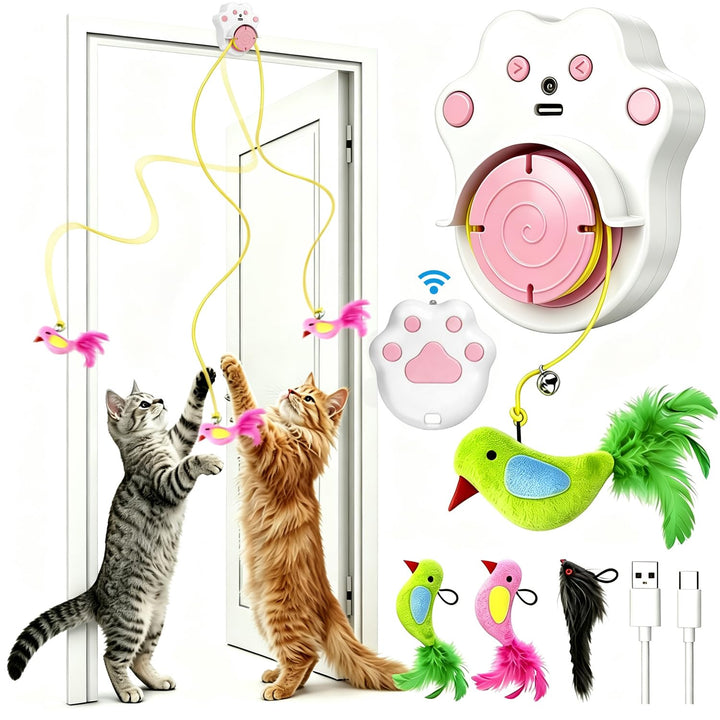 Nefeeko Elektrisches Katzenspielzeug, Interaktives Katzenspielzeug Rosa, Rosa