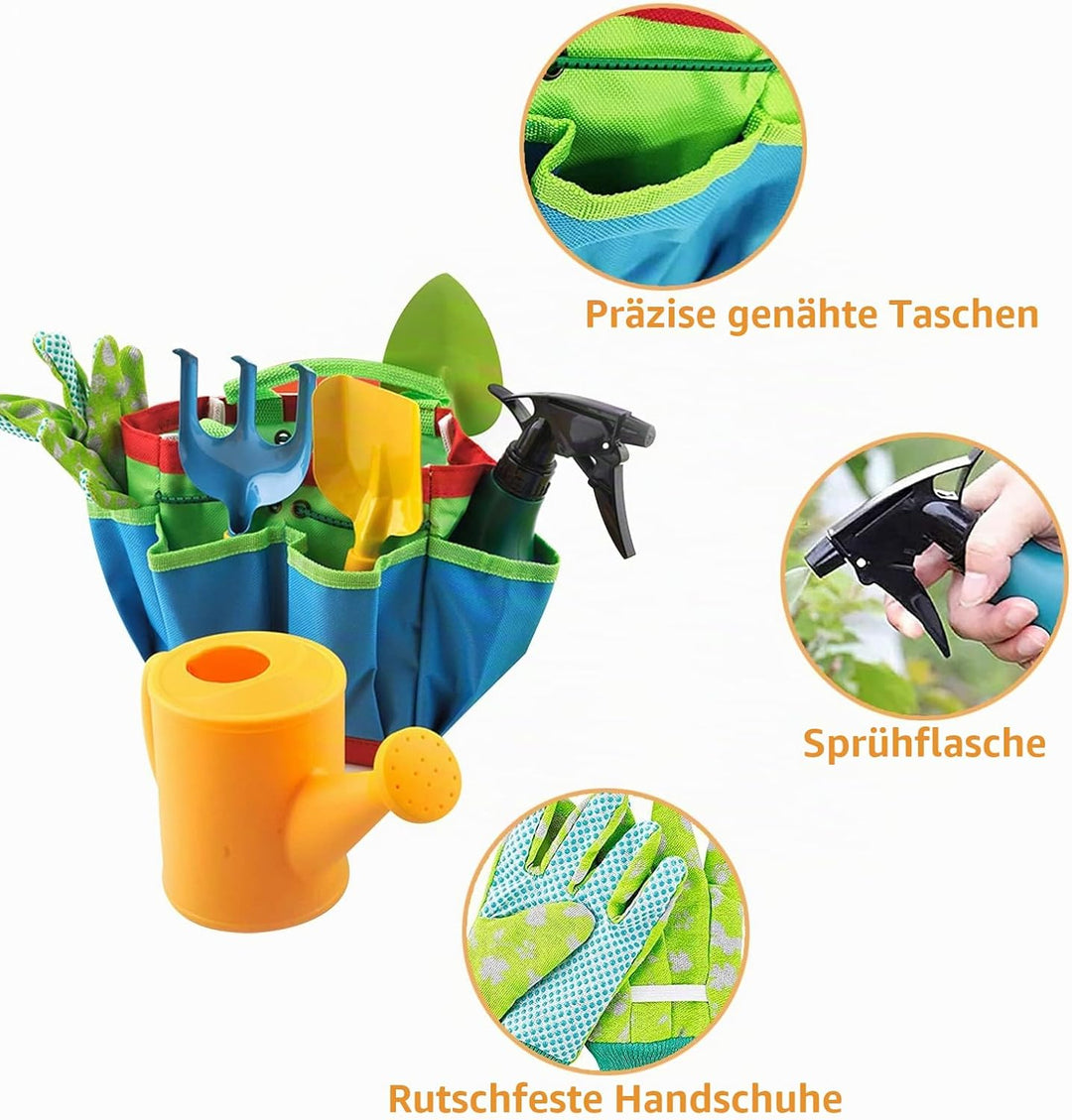 23 Stück Kinder Gartenarbeit Set, Gartenset kinder Gartenarbeit, Gartenwerkzeug Kinders Mit Giesskan
