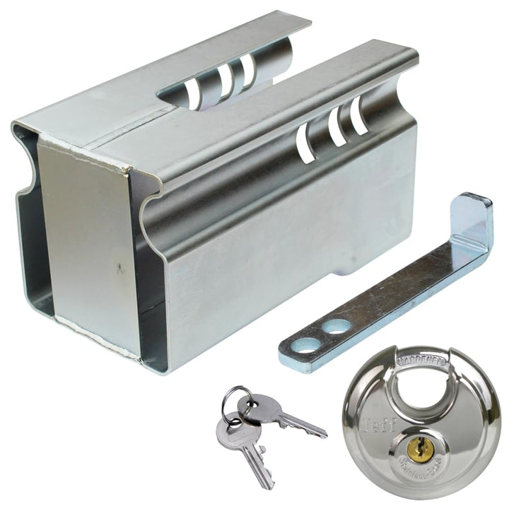 meinAnhängerersatzteil mAe Safety Box Diebstahlsicherung Kastenschloss Anhängerschloss inkl. Schloss