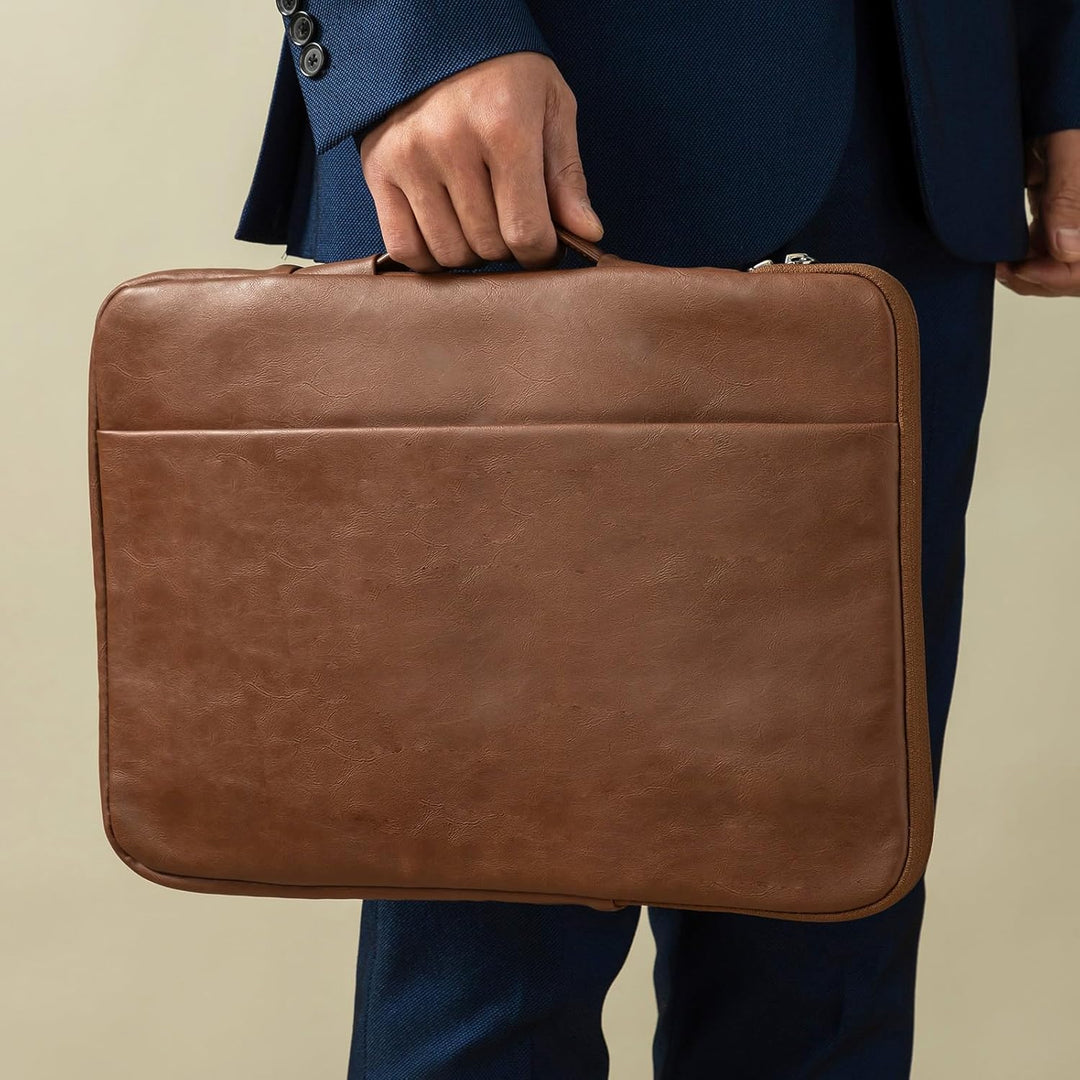 Lopoleis® Laptoptasche, Arbeitstasche Herren und Damen PU Leder, Laptop hülle Business Handtasche Tr