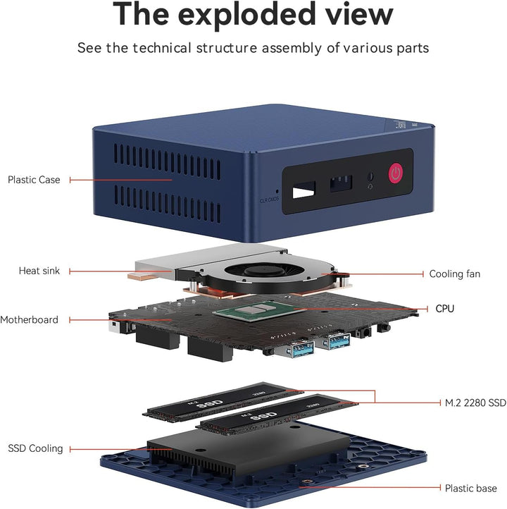 Beelink MINI S12 Pro Mini PC, 12th Gen Intel Alder Lake-N100 Prozessor (bis zu 3,4GHz) Mini Computer