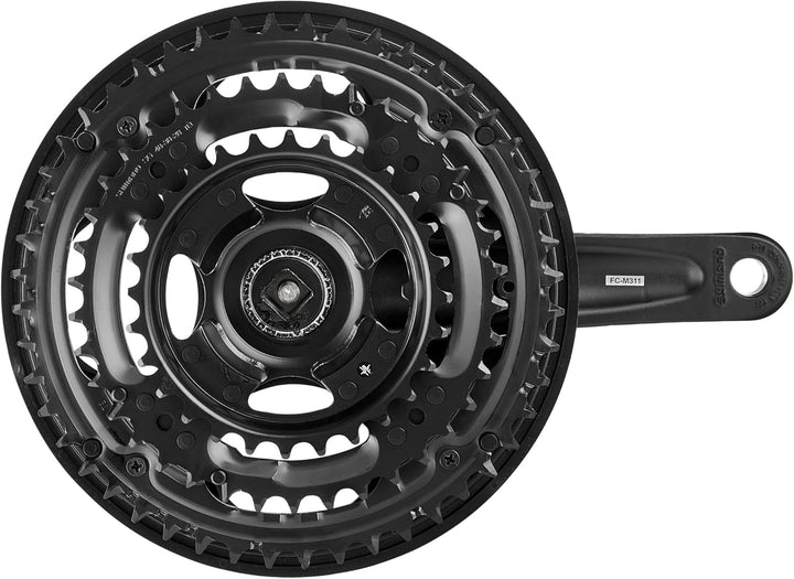 SHIMANO Kurbelgarnitur 8-fach schwarz FC-M311 48/38/28T 175mm 175 mm, 175 mm