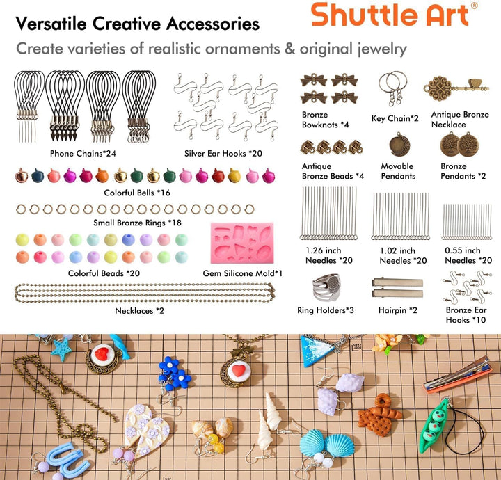 Shuttle Art 82 Polymer Clay, 82 buntes Weich-Ton-Set, 2,2 kg/ 4,9 lb, ofenhärtende Modelliermasse Se