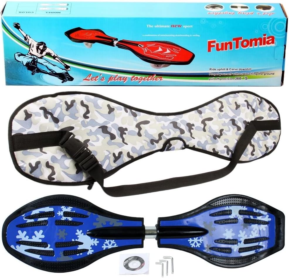 FunTomia Waveboard Original Mach1 Kugellager inkl. Tasche - Bis 120kg - (Verschiedene Farbdesigns) B