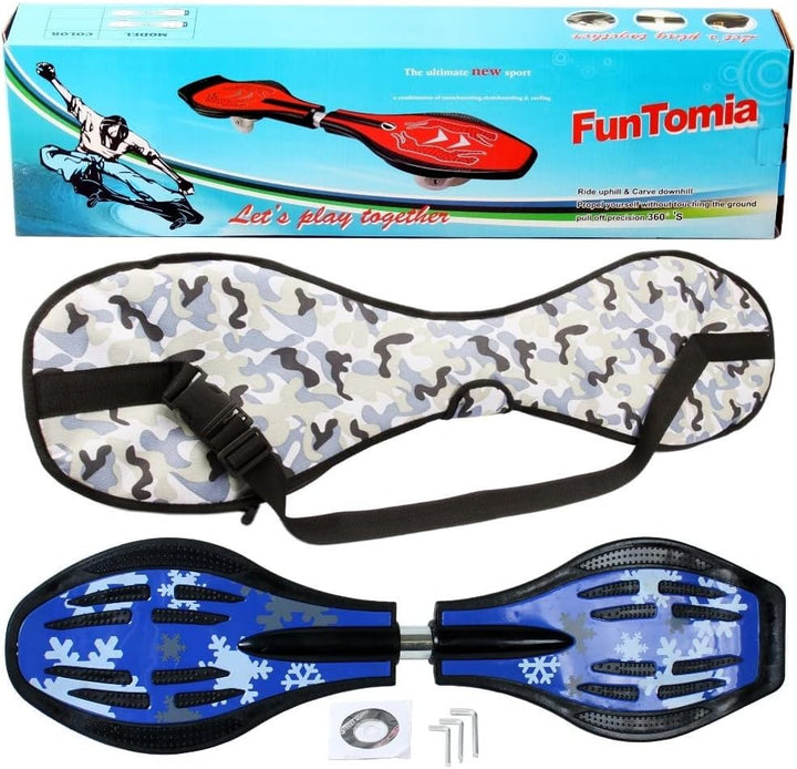 FunTomia Waveboard Original Mach1 Kugellager inkl. Tasche - Bis 120kg - (Verschiedene Farbdesigns) B