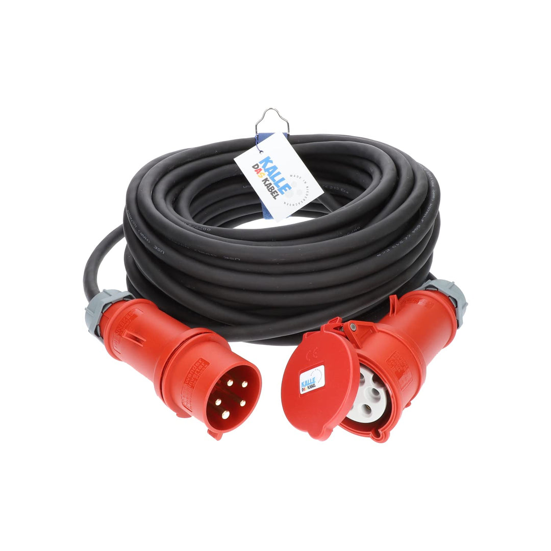 CEE-Verlängerungskabel Gummi H07RN-F 5G 6,0mm² 400V 32 A von KALLE DAS KABEL 50 Meter, 50 Meter