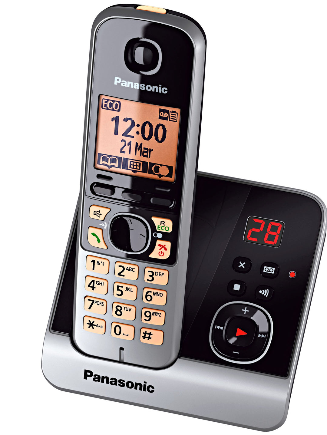Panasonic KX-TG6722GB Duo Schnurlostelefon (4,6 cm (1,8 Zoll) Display, Smart-Taste, Freisprechen, An