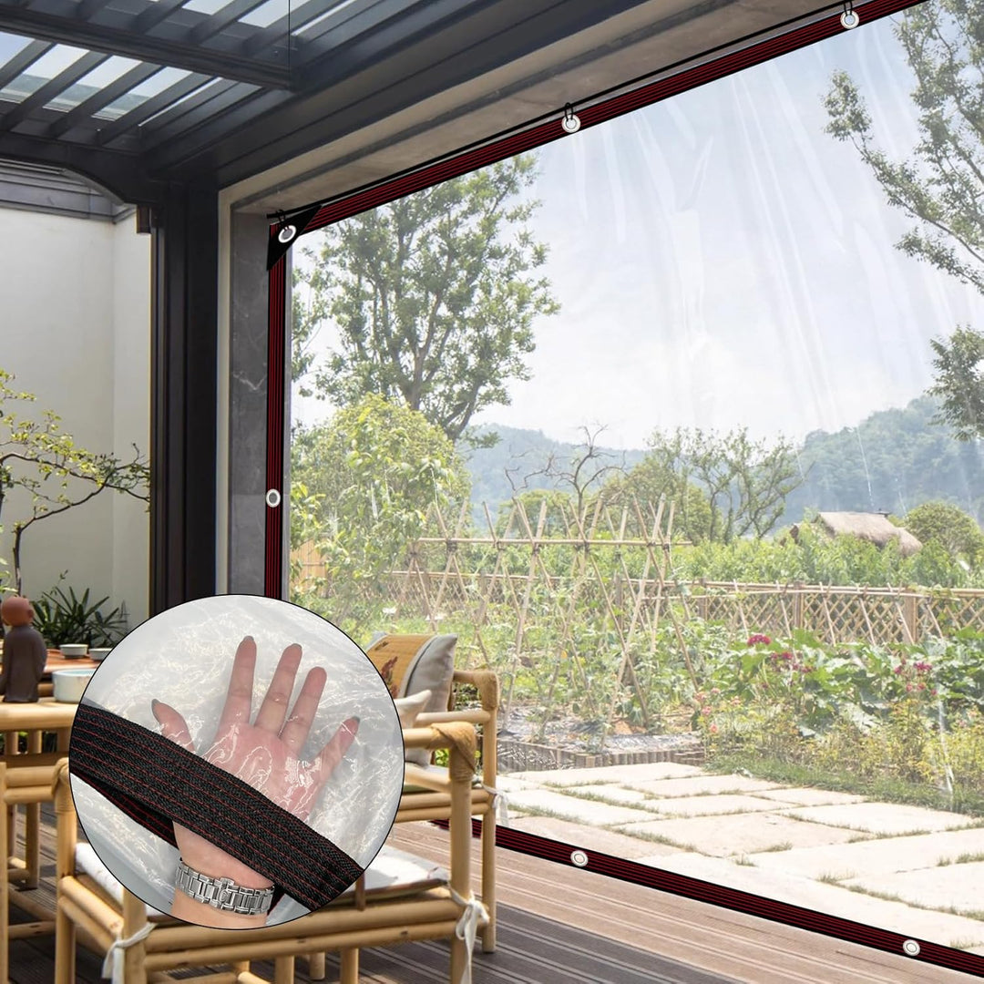 Plane Transparent 4x4m, FüR AussEnbereich Plane Durchsichtig Mit öSen Wasserdicht Folie Gewebeplane