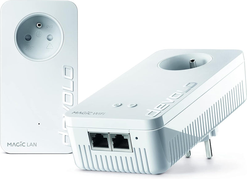 devolo Magic 1 WiFi Starter Kit, WLAN Powerline Adapter - bis zu 1.200 Mbit/s, Mesh WLAN, 2x LAN Ans