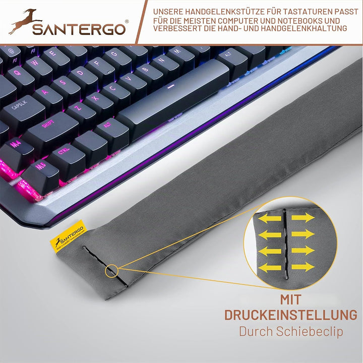 Handgelenkauflage für die Tastatur - ergonomische Handballenauflage aus Bio-Hirsespreu mit abnehmbar
